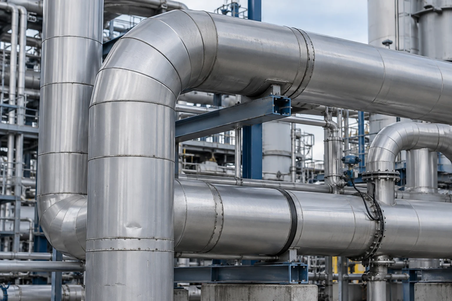 Isolierte Rohrleitungen mit metallischer Schutzverkleidung